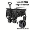 Foldable Folding Wagon, ATV with Large Capacity, Heavy Duty Folding Wagon Portable, Foldable Wagon for Sports, Shopping, Camping 150L