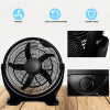 Simple Deluxe 14 Inch 3-Speed Plastic Floor Fans Oscillating Quiet for Home Commercial, Residential, and Greenhouse Use, Outdoor/Indoor, Black