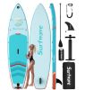 Inflatable Stand Up Paddle Boards 10'8''*33"*6" With Premium SUP Accessories & Backpack, Leash, Paddle, Hand Pump,Wide Stance, Non-Slip Comfort Deck f