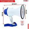 5 Core Megaphone Bullhorn Speaker 30W Bull Horn Battery Power Mini Cheer Megafono 800 Feet Range Loudspeaker W Siren Recording Ergonomic Handle for Co