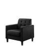 Hale 27.5" Black Velvet Accent Armchair with Tufting