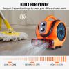 VEVOR Floor Blower, 1/4 HP, 1000 CFM Air Mover for Drying and Cooling, Portable Carpet Dryer Fan with 4 Blowing Angles and Time Function, for Janitori
