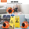 VEVOR Floor Blower, 1/4 HP, 1000 CFM Air Mover for Drying and Cooling, Portable Carpet Dryer Fan with 4 Blowing Angles and Time Function, for Janitori