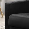 Hale 27.5" Black Velvet Accent Armchair with Tufting